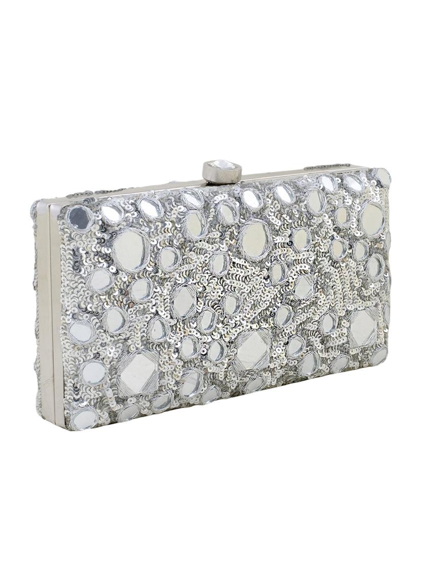 silver metal box clutch - 15227362 - Zoom Image - 5