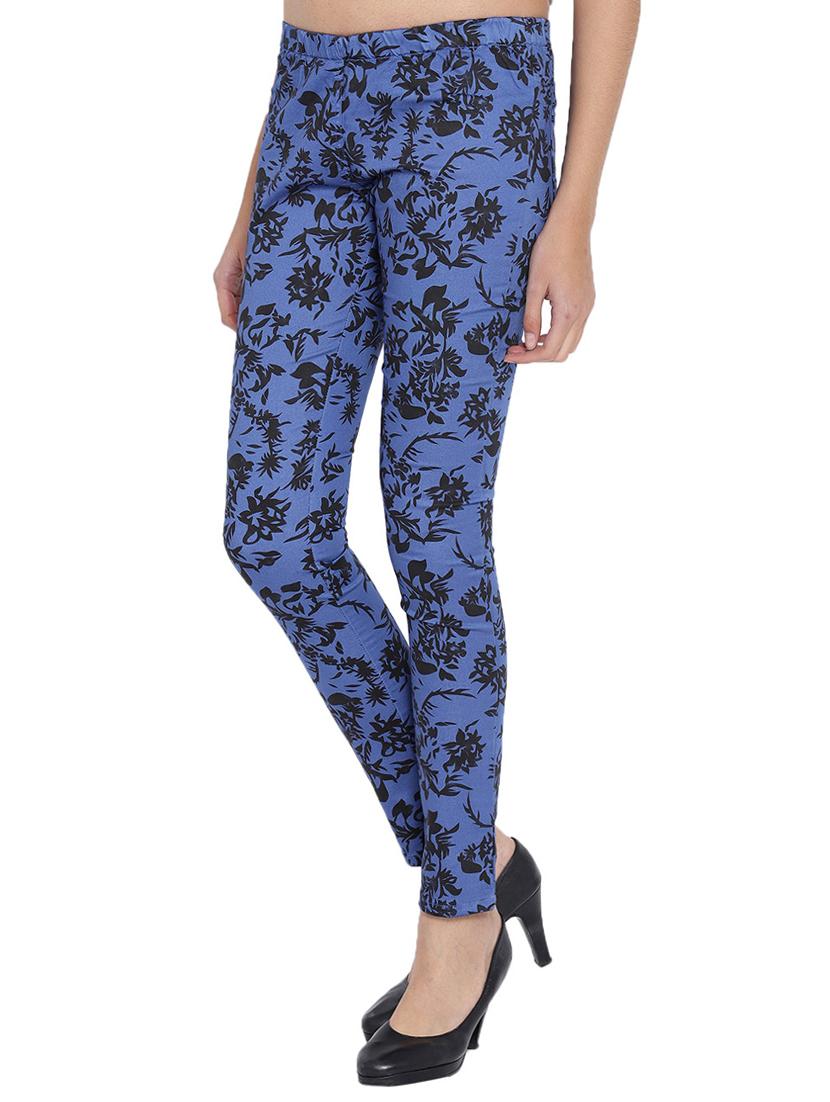 blue printed cotton jeggings - 15227582 - Zoom Image - 2