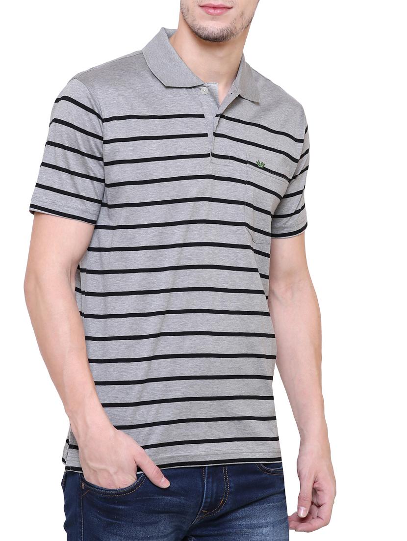 grey cotton polo t-shirt - 15227820 - Zoom Image - 2