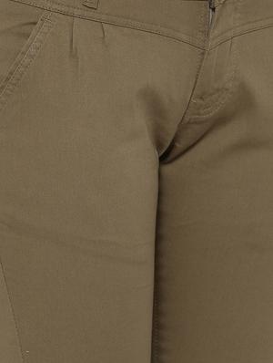 green solid cotton chinos trouser - 15228066 - Standard Image - 5