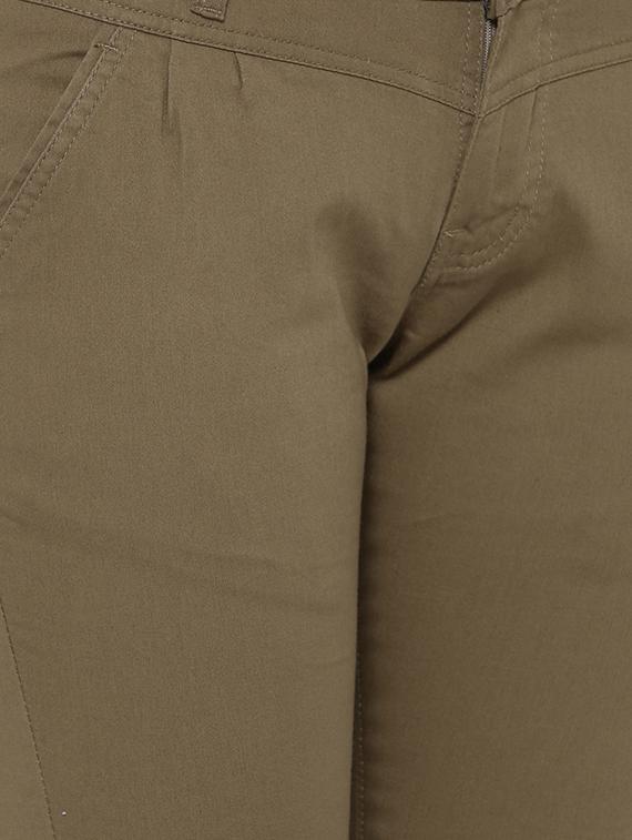 green solid cotton chinos trouser - 15228066 - Zoom Image - 5