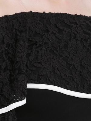 black cotton printed off shoulder dress - 15228164 - Standard Image - 5