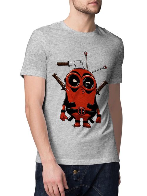 grey cotton blend front print tshirt - 15229047 - Standard Image - 1