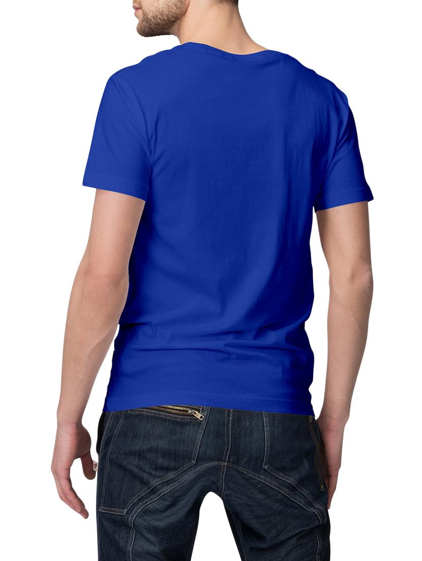 blue cotton blend front print tshirt - 15229211 - Zoom Image - 2