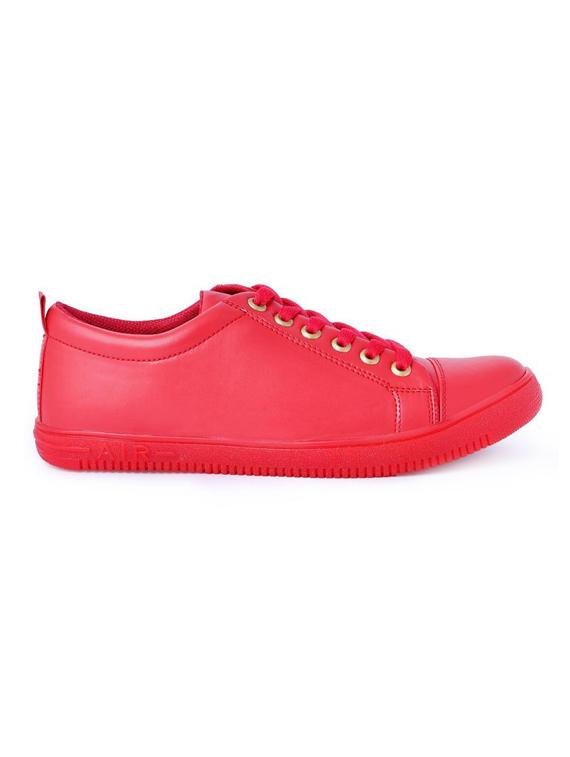 red leatherette lace up sneaker - 15229883 - Zoom Image - 2