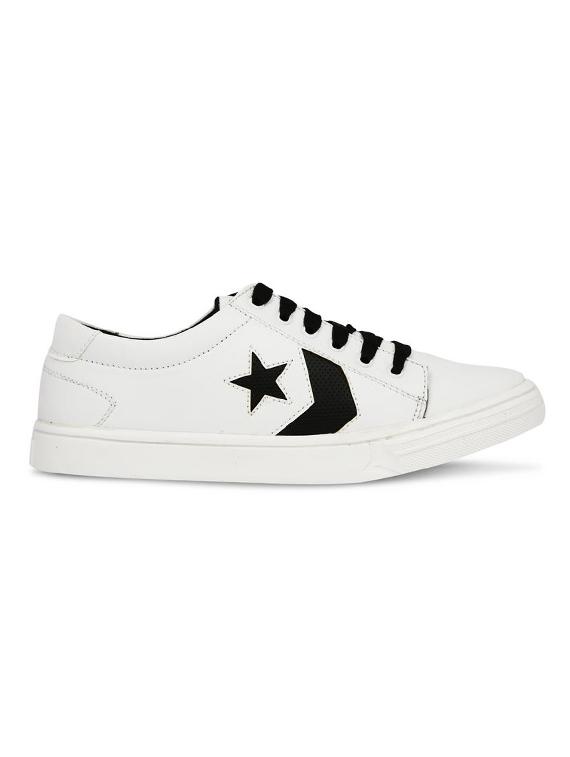 white leatherette lace up sneaker - 15229887 - Zoom Image - 2
