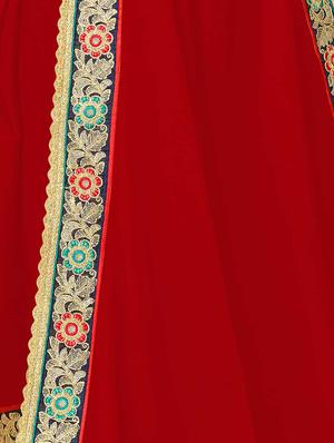 maroon georgette bordered saree with blouse - 15230390 - Standard Image - 5
