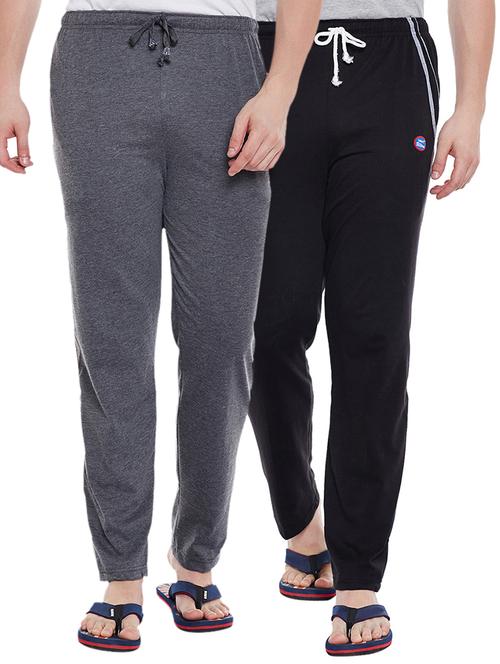 multi colored cotton full length track pant - 15231744 - Standard Image - 1