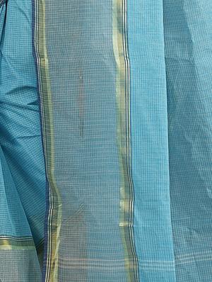 sky blue cotton tant saree - 15232057 - Standard Image - 2