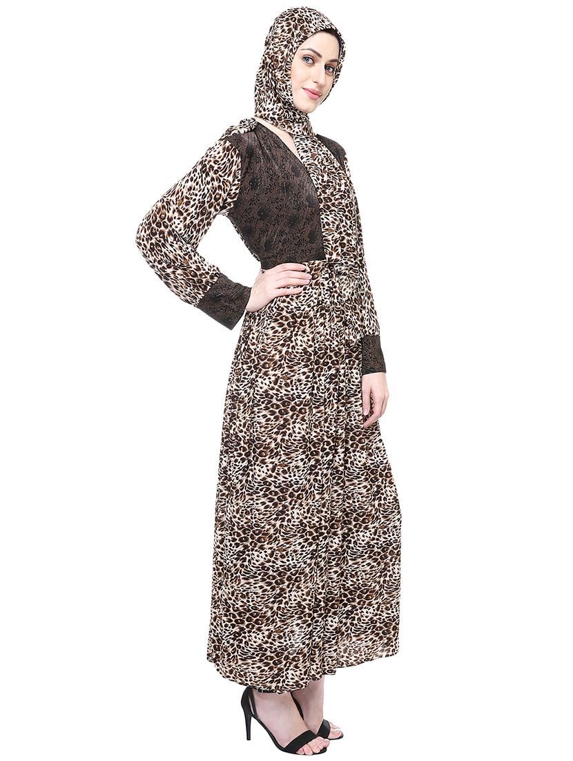 brown viscose aline cloaks & abaya - 15232988 - Zoom Image - 2