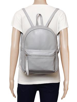 grey leatherette (pu) fashion backpack - 15234072 - Standard Image - 5