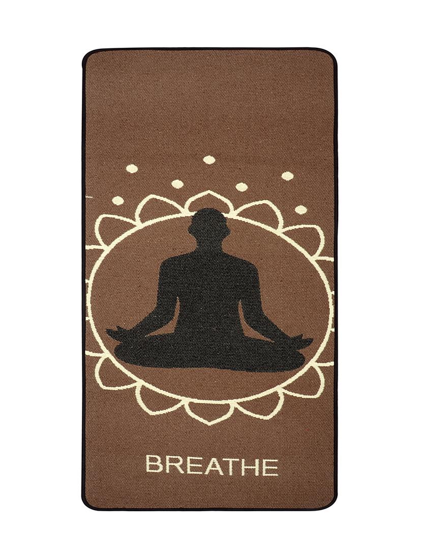 Cotton Handloom Made Anti Skid Yoga/Exercise Rugs -70x170 cm - 15235362 - Zoom Image - 2