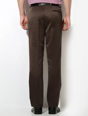 brown polyester blend pleated formal trouser - 15236385 - Standard Image - 2