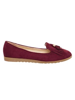maroon suede slip on loafers - 15237016 - Standard Image - 2