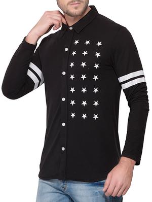 black cotton casual shirt - 15237383 - Standard Image - 2