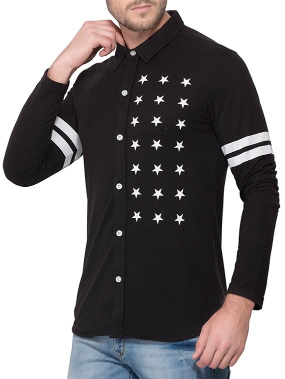 black cotton casual shirt - 15237383 - Zoom Image - 2