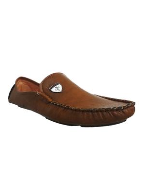tan leatherette slip on loafer - 15240049 - Standard Image - 2