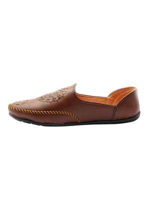brown leatherette slip on loafer - 15240051 - Standard Image - 2