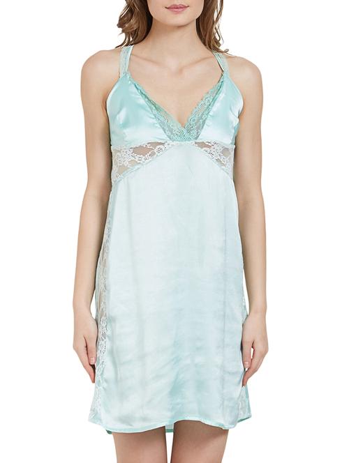 lace detail criss-cross nighty - 15240496 - Standard Image - 1