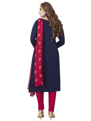 Printed unstitched churidaar suit - 15240990 - Standard Image - 2
