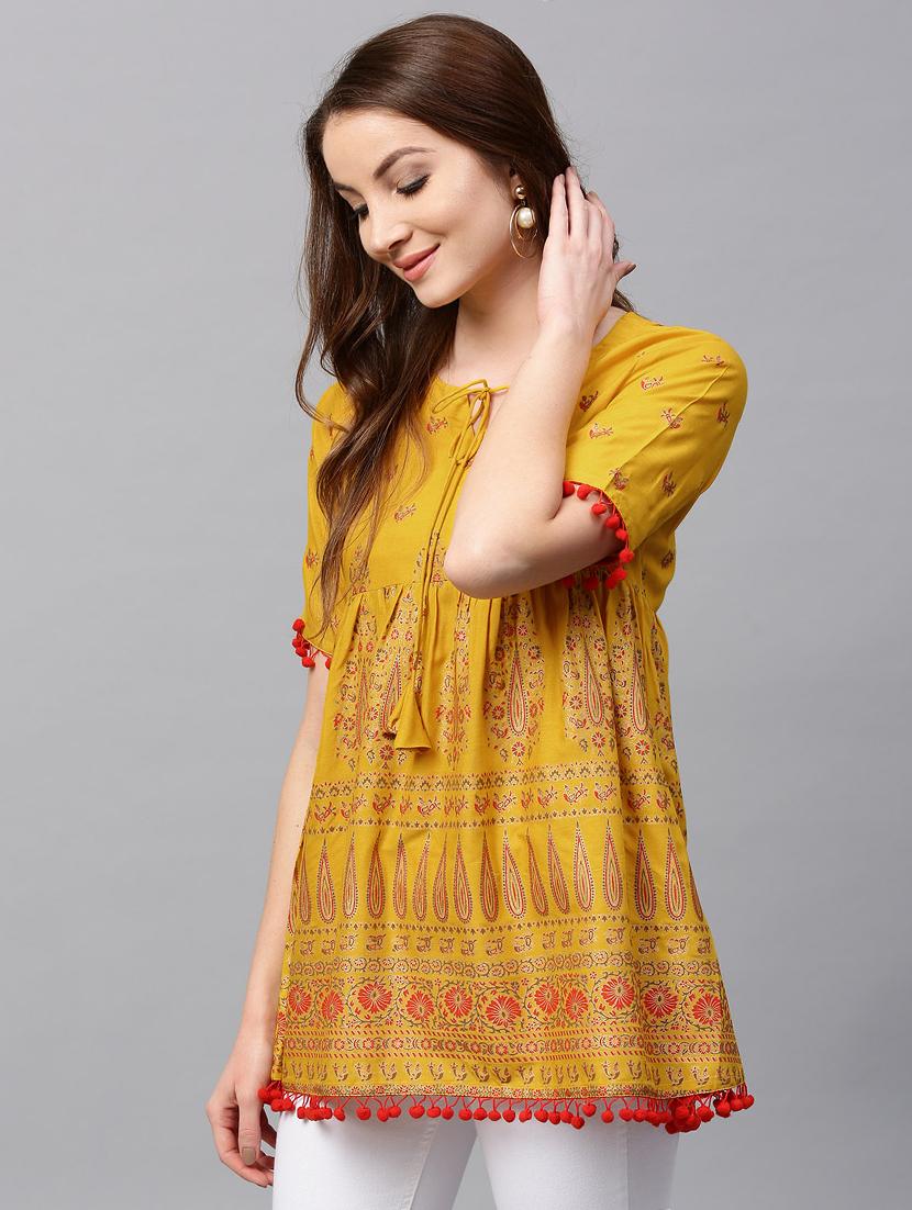 printed flared kurti - 15242591 - Zoom Image - 2