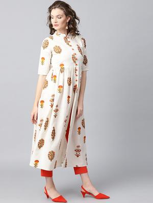 floral flared kurta - 15242659 - Standard Image - 2