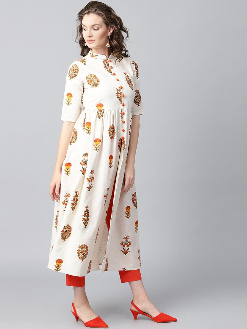 floral flared kurta - 15242659 - Zoom Image - 2