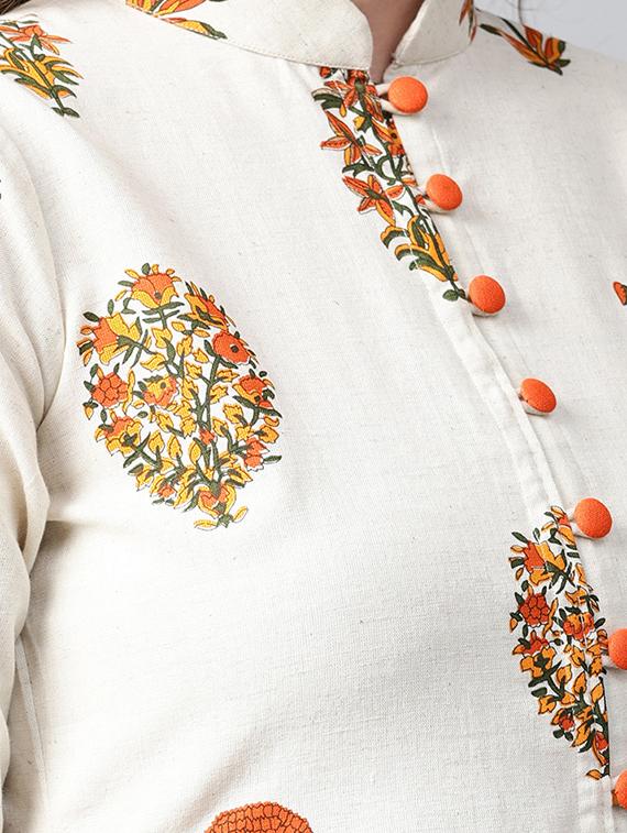 floral flared kurta - 15242659 - Zoom Image - 5