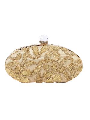 gold canvas regular clutch - 15243977 - Standard Image - 2
