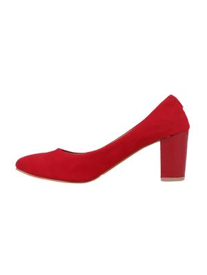 red faux leather slip on pumps - 15249488 - Standard Image - 2