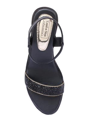 black faux leather back strap sandals - 15249508 - Standard Image - 5