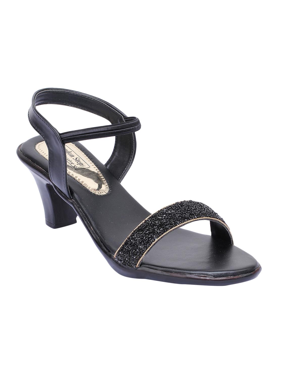 black faux leather back strap sandals - 15249508 - Zoom Image - 2