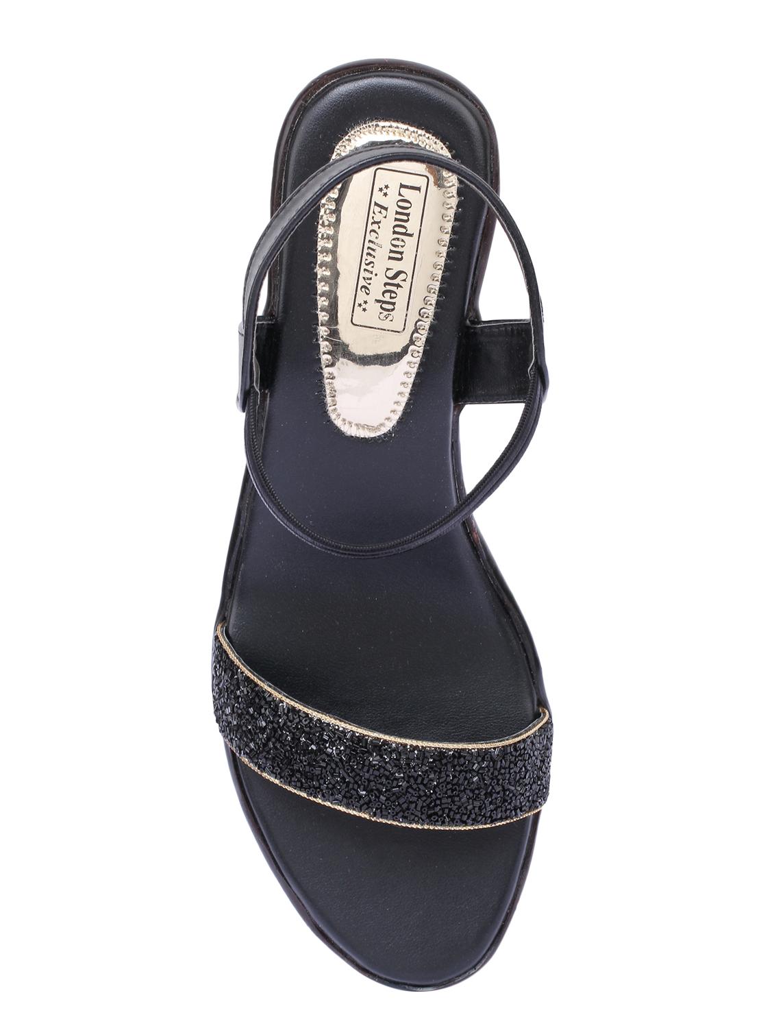 black faux leather back strap sandals - 15249508 - Zoom Image - 5