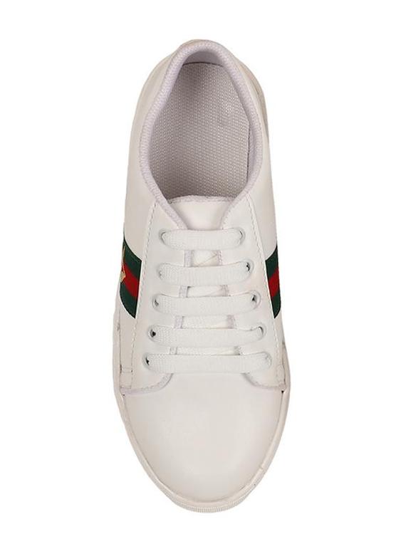 white leatherette laceup sneakers - 15249556 - Zoom Image - 5