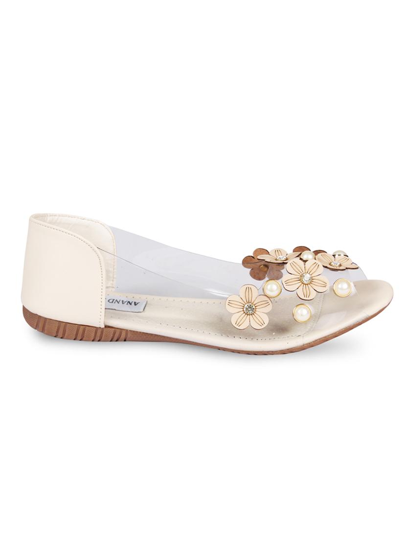 white faux leather slip on sandals - 15249575 - Zoom Image - 2