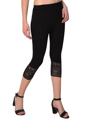 black solid capri leggings - 15249760 - Standard Image - 2