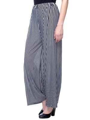 black striped viscose palazzo - 15252385 - Standard Image - 2