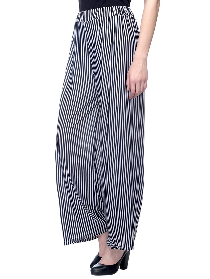 black striped viscose palazzo - 15252385 - Zoom Image - 2