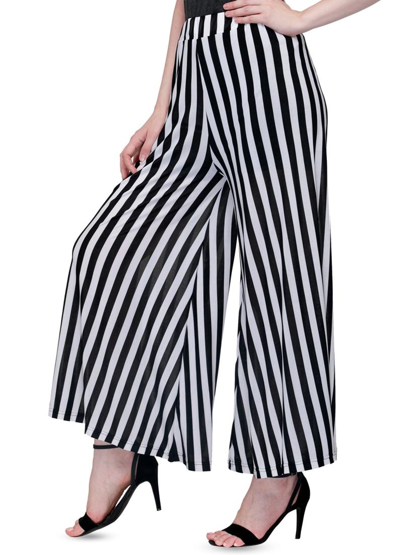 high rise striped flared palazzo - 15252386 - Zoom Image - 2