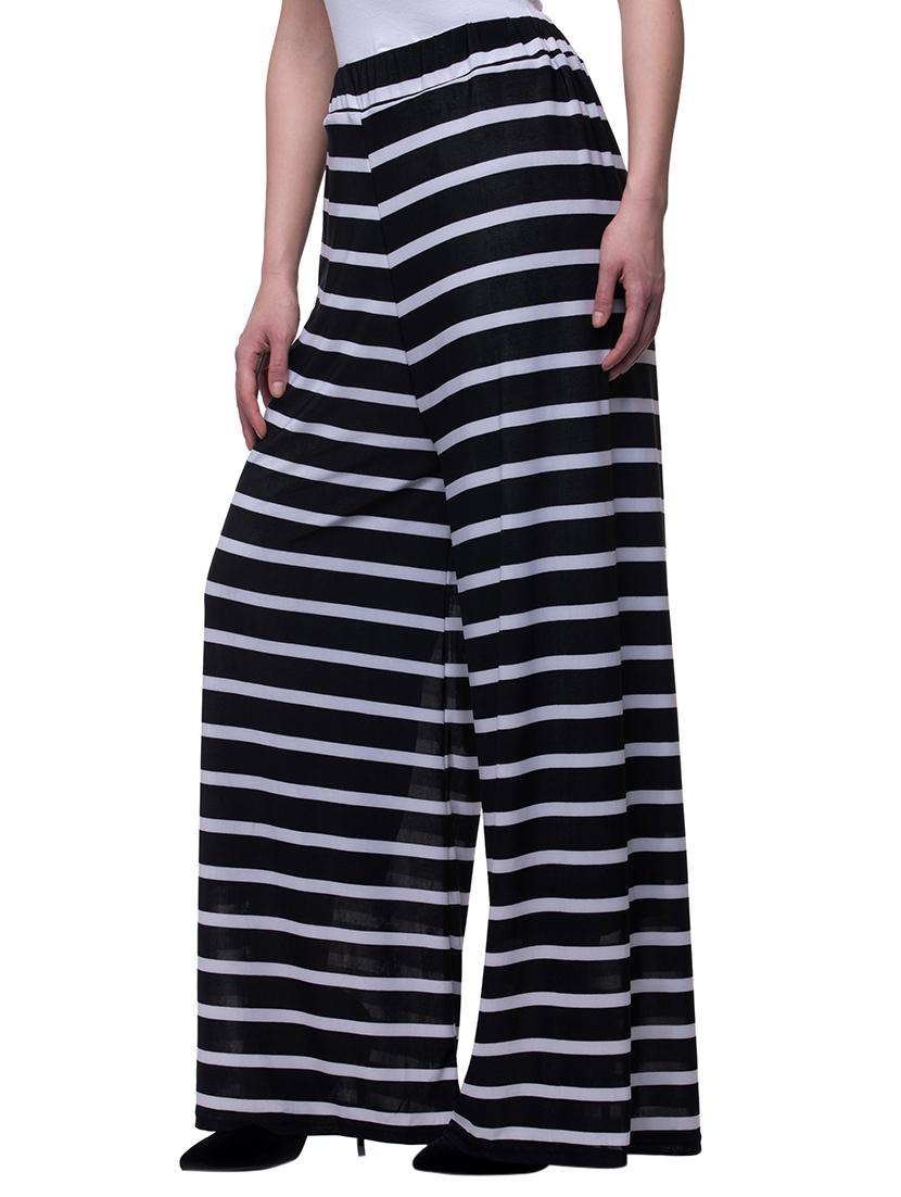 black striped viscose palazzo - 15252387 - Zoom Image - 2