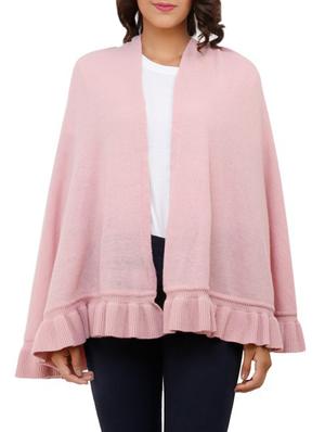 ruffled hem solid cape - 15253462 - Standard Image - 2