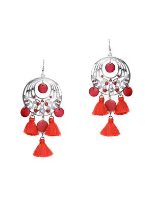 red drop earring - 15253838 - Standard Image - 2