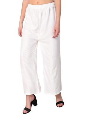white rayon palazzos - 15254201 - Standard Image - 2