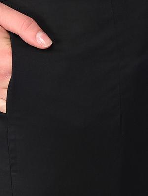 black cotton lycra flat front trousers - 15254220 - Standard Image - 5
