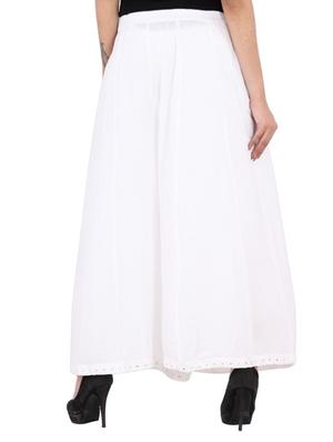 white rayon flared palazzo - 15255664 - Standard Image - 2