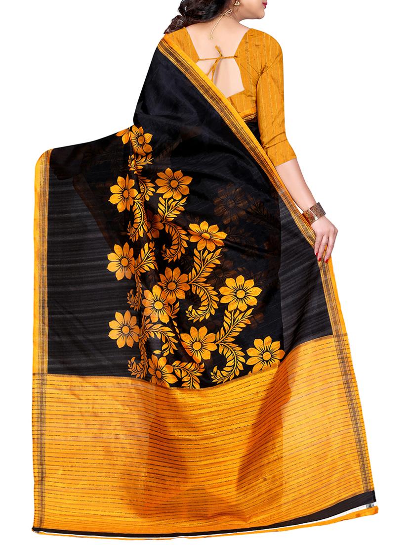 black silk bhagalpuri saree with blouse - 15255857 - Zoom Image - 2