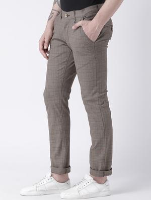 brown cotton flat front casual trouser - 15258478 - Standard Image - 2