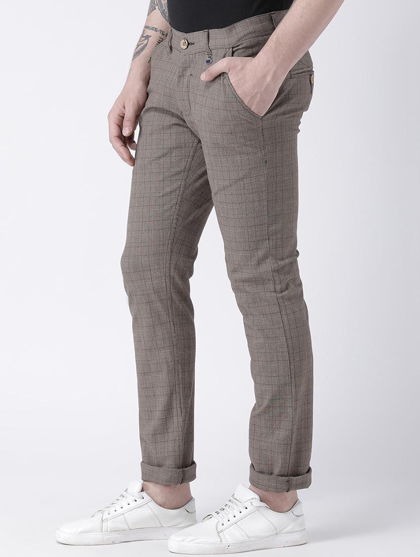 brown cotton flat front casual trouser - 15258478 - Zoom Image - 2
