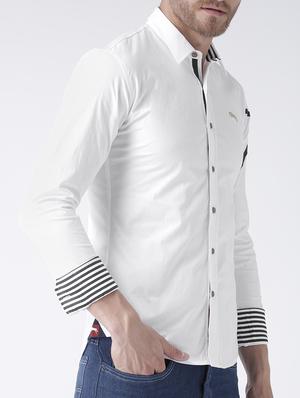 white cotton casual shirt - 15258498 - Standard Image - 2