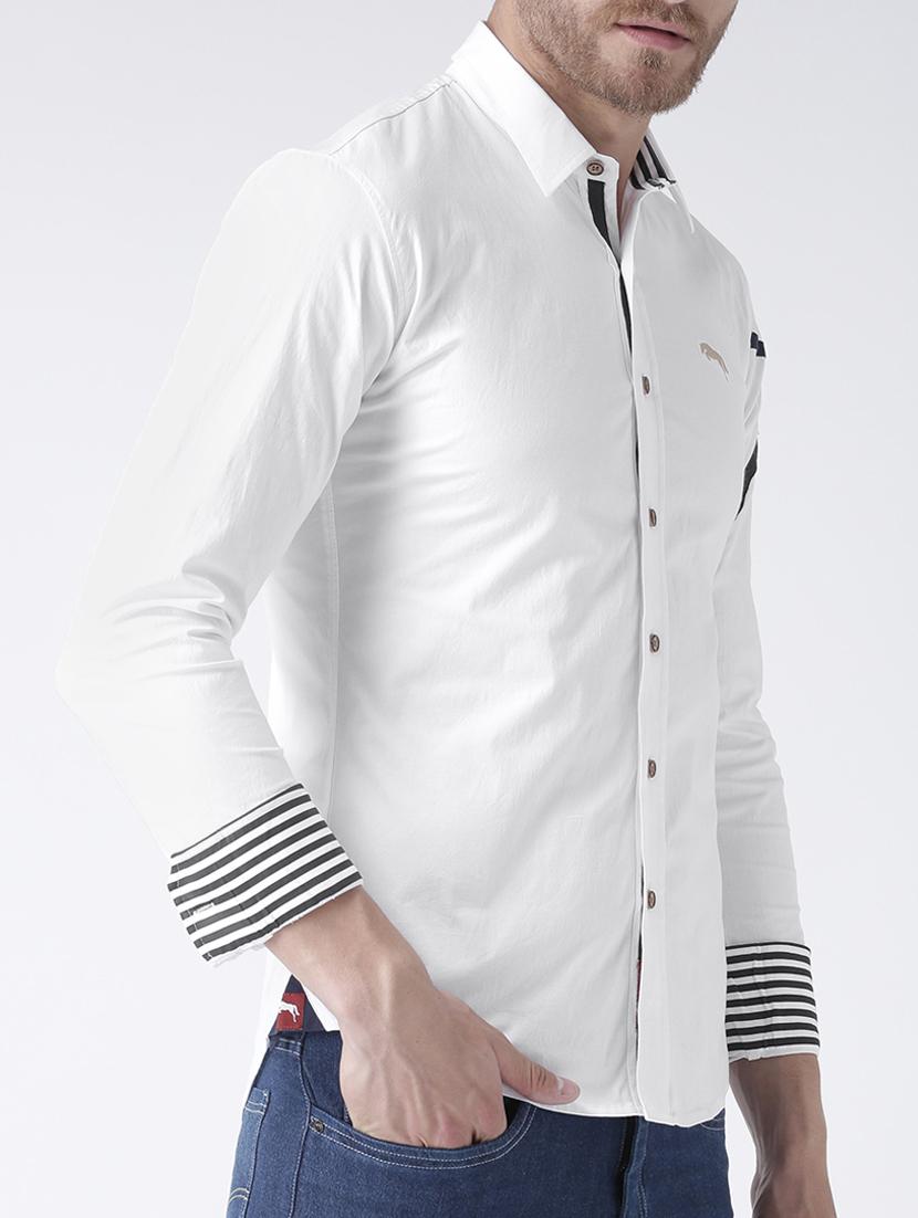 white cotton casual shirt - 15258498 - Zoom Image - 2
